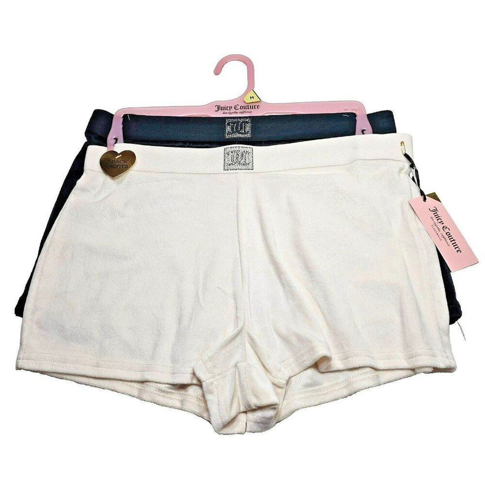 Juicy Couture Sleepwear 2pk NWT Soft Velour Shorts Bottoms Women's Size M Cream